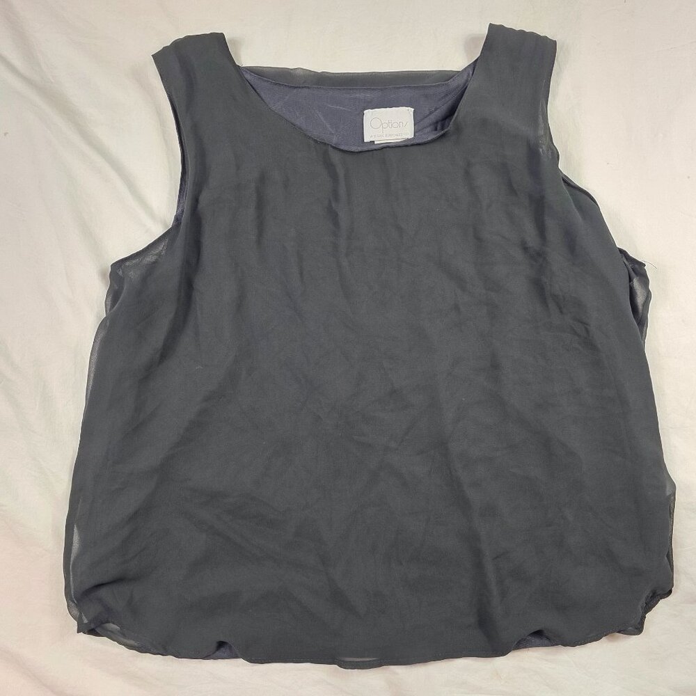 Vintage Options A Susan Burrowes Womens Size 20 Black Top Blouse Casual Party